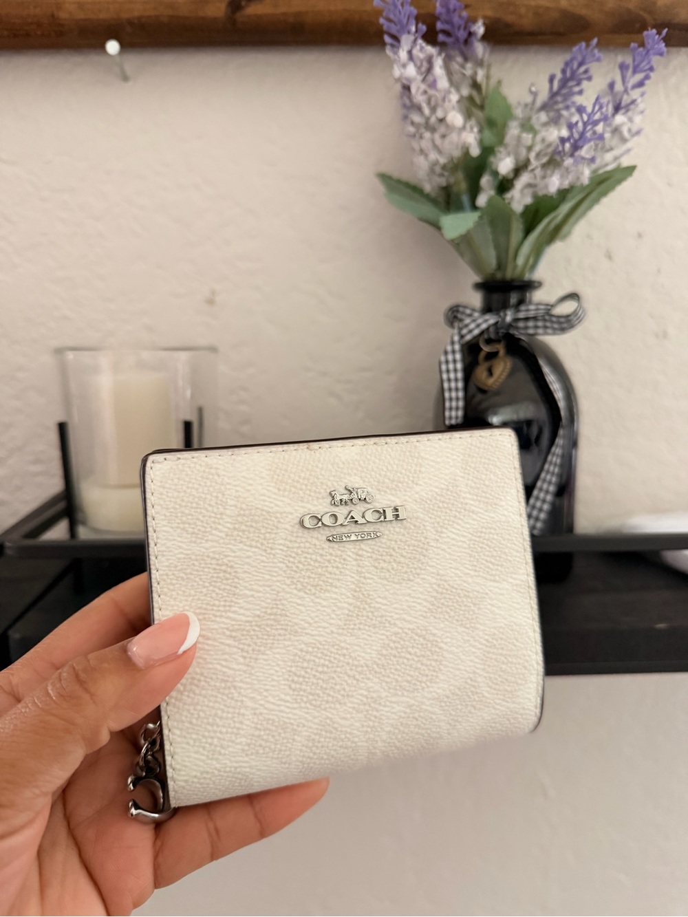 COACH SNAP WALLET IN SIGNATURE CANVAS WHITE - Picture 4 of 7